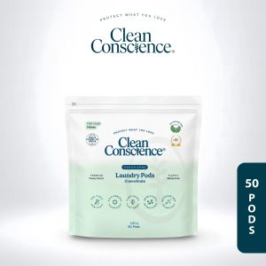 (Single Pouch) Clean Conscience 5-in-1 Laundry Pods Odour Care - 50 Pods | Zero Plastic Waste Pack
