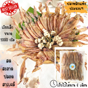 🚚 พร้อมส่ง ‼️ ปลาหมึกแห้ง  ปลาหมึกกะตอยแห้ง อาหารทะเลแห้ง สด ผ่านกรรมวิธีทีสะอาด ปลอดสารฟอร์มารีน เนื้อหนา ไม่เหม็น ไม่เค็ม (1000กรัม)