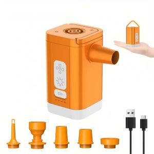 VYVYLABS Air Pump with 1200mAh Battery USB Rechargeable Quick Inflate Deflate for Pool Floats Bed Air Mattress Swimming Ring