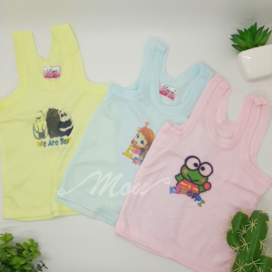 MOU - Kaos Dalam Anak Cewek Cowok Lusinan 12pc-6pc-3pc Karakter Sablon Bahan Katun Usia 1- 8 Tahun