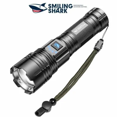 SENTER LED 60W SMILING SHARK SD-7132 M60 - ZOOM LASER - SUPER TERANG - JARAK JAUH - TAHAN LAMA