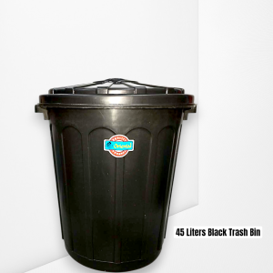 45 Liters Black Trash Bin/Waste Container/Rotating Flat Trash Can/Basurahan/Garbage Bin/Waste Disposal/Recycle Bin