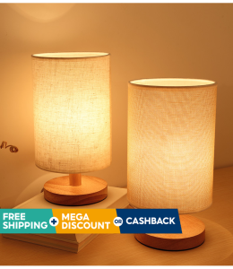 【 Local Spot Direct Delivery+COD 】 【 New Product Launch 】 Table Lamp Wooden Simple Modern Nordic Style Bedside Lamp Night Lamp Student Dormitory LED Creative Small Table Lamp lampshades for bedroom