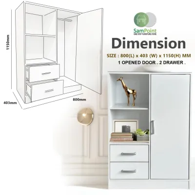 Almari Baju _ Almari Pakaian _ Almari Baju Kanak Kanak -Sampoint _ 4 Door 2 Drawer Kids Wardrobe _ Low Cabinet Bedroom Almari kabinet pakaian _ Ready Stock