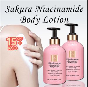 [BUY 1 TAKE 1]Sakura Niacinamide Body Lotion 500ml Skin Care Whitening Moisturizing Nourishing Face  4.7  443 ratings 2K+ Sold