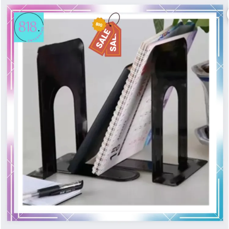 Metal Bookends - Heavy Duty Non-Skid Modern Design - View #9