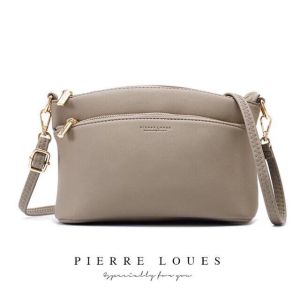 READY STOCK🎁Pierre Loues ORI Triple Zipper Handbag Korean Pure Color Sling Bag 914-48