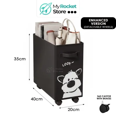 Under Desk Storage Basket with Wheels Foldable Fabric Storag | Space Saving Organizer Home & Office
