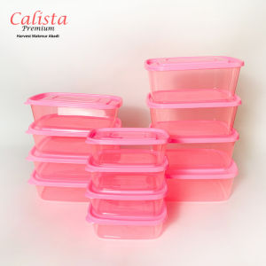 FOOD CONTAINER TOPLES BENING KOTAK CALISTA RUMOI SEALWARE 1 SET ISI 12PCS - TEMPAT WADAH PENYIMPANAN MAKANAN BUAH SAYUR DIKULKAS - FOOD PREPARATION STORAGE SET - TOPLES KULKAS SET - TOPLES KUE KERING LEBARAN 1 SET