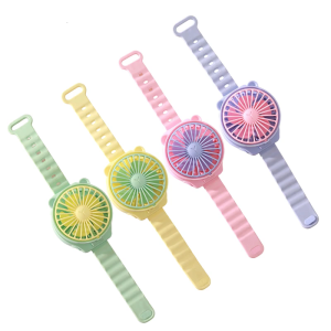Portable Cartoon Watch Fan AM4 Operated Pocket Fan Outdoor Indoor Activity Summer For Kids Travelling Outdoor