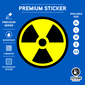 X-Ray Round Sticker. Stickers Label Sign Signage. Xray x ray Radiation Circle Shape. Caution Safety Hazard Symbol Bulat