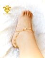 Gelang Kaki Wanita Gantungan Love Lapis Emas 18K. 