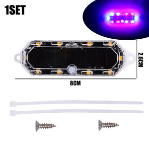 2025 New Solar Charge-Free Motorcycle Flash Light RGB Colorful Night Safety Warning Light Car Truck Universal Anti-Collision Tail Light Self-Adhesive Waterproof Strobe Light