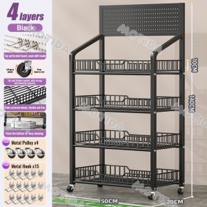 【24 Hours Shipped】Supermarket Shelves Snack Shelf Grocery Rack 5 Layers Display Rack For Store Kitchen Rack