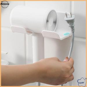 Follow Get More【Metonna】 Bathroom Wall Mounted Hair Dryer Holder Shower Storage Rack Self-adhesive Plastic Household Washroom Organization Shelves