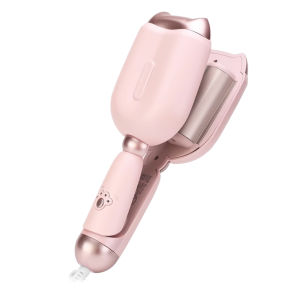 Hồng 32Mm Tóc Vẫy Sắt 2 Thùng Tóc làm xoăn lượn sóng Sắt Với Bốn Điều Khiển Nhiệt Độ dụng cụ uốn tóc bằng gốm Kìm cắt và tuốt dây