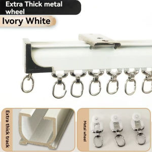 【COD】1-3 Meter Silent Slide Aluminum alloy curtainWith full accessoriesheavy duty curtain track rail