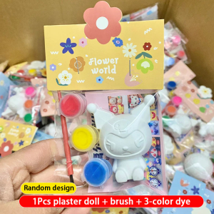 Cartoon color hand-painted diy plaster doll childrens educational toy doll