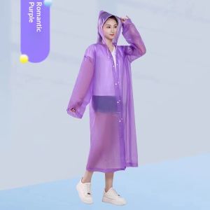 SERENEGLOW Fashionable Long Raincoat for Adults Thick EVA Waterproof Outdoor Hiking Rainwear with Button Closure