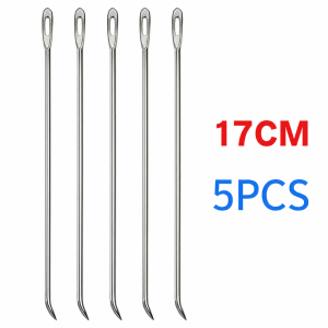 5Pcs 17Cm Large Eye Yarn Knitting Needle Iron Sack Threading Needle For Sewing Kit Device