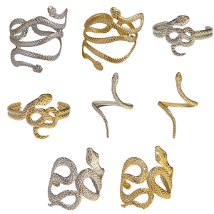 Delicate Arm Chain Bracelets Beach Outfit Open Bangle Cool Coils and Snake Gift for Girlfriend Flickering Snake