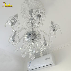 Classic Crystal Candle Chandelier Lighting Vintage 6 Lights Pendant Ceiling Fixture Lamp Crystal Chandeliers for Dining Room Bedroom Wedding Ceiling Decoration Lamp