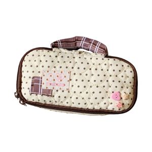 GIORGIONE Star Love Heart Dot Cloth Pencil Case Large Capacity Polka Dot Korean Stationery Bag Ins Style Makeup Bag Pen Storage Bag School Office
