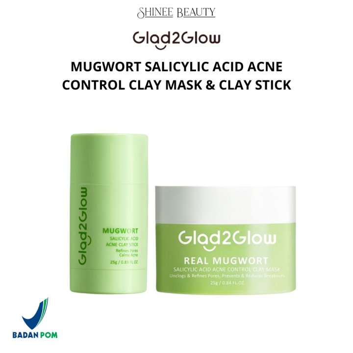 GLAD2GLOW - Real Mugwort Clay Mask Stick | Clay Mask | Masker Wajah