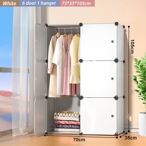 Goody Cloth Wardrobe Space Saving Cloth Storage Cabinet Multi-function Cloth Storage Cabinet with Shoe Rack Bedroom Wardrobe Organisers Heavy Duty Cloth Hanger
