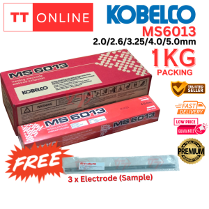 [Promo Free Electrode] MOX LINDE KOBELCO MS 6013 Welding Electrode Rod (1KG) Elektrod Ubat Welding (2.0/2.6/3.25/4.0/5.0mm)