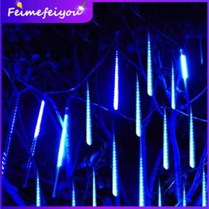Solar Meteor Shower Rain light Outdoor Lighting 30CM/50CM upgraded 8 tubes Waterproof Decoration Falling fairy Lights with EU plug with remote control