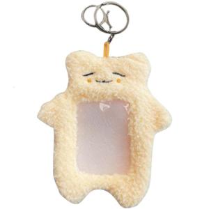 Cute Rabbit Photocard Holder Keychains Lovely Plush Bear Photocard Holder Cartoon Bear Photo Sleeve Credit Holder