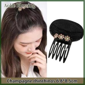 Aolie Rhinestone Invisible Fluffy Sponge Hair Clip Front Hair Line Volume Base Puff Cushion Hair Bun Hair Styling Hair Hairpin