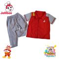 JOLLIBEE COSTUME UNIFORM TOPS+PANTS+cap. 