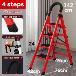 Collapsible ladder Carbon steel thick ladder 3/4/5/6 step ladder portable outdoor multi-functional non-slip ladder folda
