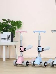 Kids Scooter 2-12 Years Old Can Sit and Slide LED Light-up Widened Wheels Can Be Folded Childrens Gifts