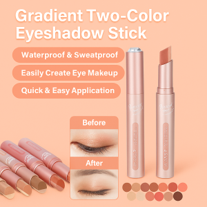 SmudgeFree Dual Color Gradient Eyeshadow Pencil Wo-color Glitter Eye Shadow Stick Lazy Stereo Eye Shadow Pen Glitter Silkworm Liner Pen Eyes Makeup Cosmetics