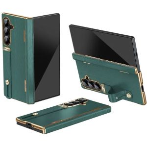 PU Leather Wrist Strap Bracket Case For Samsung Galaxy Z Fold 8 Ultra 7 6 5 4 3 Fold8 5G With Screen Film Hinge Protection Cover