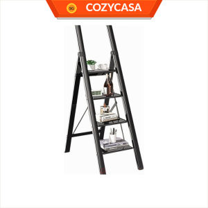 【COZYCASA】Aviation Step Ladder - 3/4/5 Steps / Slim Aluminium Ladder / Foldable / Space Savings / Large Board Ladder