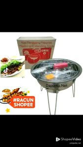 Maspion Mastro Grill 32cm Alat Pemanggang Stainless Barbeque Grill Standing Alat Barbeque