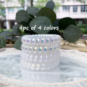 [SG] 5cm Shining & Matte Mermaid Plastic Teleties Band Ponytail Holder Telephone Wire Cord Spiral Head Ties Hair Band Hair Ring Hair Ties Hair Accessories Gift for Women