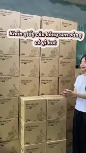 [ Live] Thùng 6 Bịch Khăn giấy rút Bông Sen Vàng treo tường Phiên Bản Mới (tặng 3 móc treo)