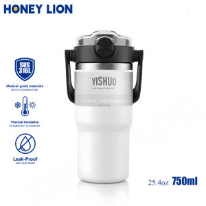 750ML Vacuum Insulated Travel Mug with Comfort Grip - 48H Ice Retention Thermal Flask - 316 SS Double Wall Water Bottle BPA-Free- HoneyLion