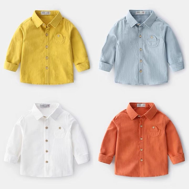 Áo sơ mi bé trai Kangmin kids, Áo Dài Tay Bé Trai chất Thô Đũi Cao Cấp  cho bé Từ 10-27kg