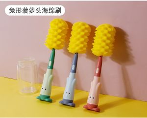 3Pcs/Set Pacifier Bottle Brush Set Baby Silicone Cup Bottle Cleaning Brush Silicone Bottle Brush 360 °Rotation cleaning