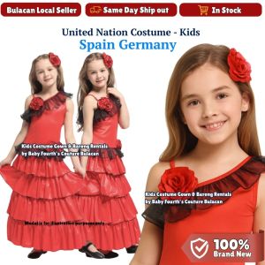 United Nation Spain Spanish Flamenco Dress Costume for Kids Girl for National Attire for UN Events
