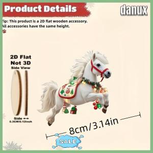 danux 10 20 30ชิ้น2D ม้าขาวหรูหราจี้ตกแต่งต้นคริสต์มาสตกแต่งงานเลี้ยงคริสต์มาสของขวัญที่ดีที่สุดให้