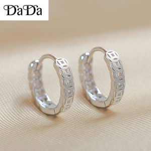 Original 92.5 Italian Sterling Silver Earrings Womens Lucky Coin Engagement Jewelry Gift for Girlfriend Hypoallergenic