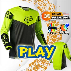 Pakaian baju jersey cross trail set motocross Motor Balap custom F0X Stabilo Hitam Adventure (Baju Saja) Free Nama Nomor sendiri trabas pria dewasa cros custom Enduro nama sendiri ukuran Jerset Set Size S M L XL XXL cocok suka untuk crf wr klx dan touring