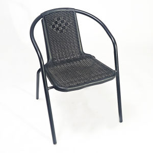 Outdoor Chair Plastic Leisure Chair Outdoor Courtyard Conference Stool Iron Home Armchair Balcony PE Rattan Chair